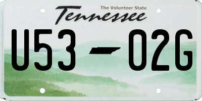TN license plate U5302G