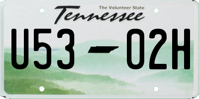 TN license plate U5302H