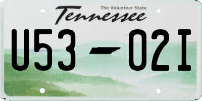 TN license plate U5302I