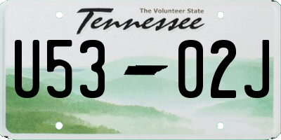TN license plate U5302J