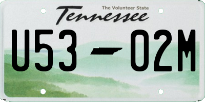 TN license plate U5302M