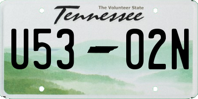 TN license plate U5302N