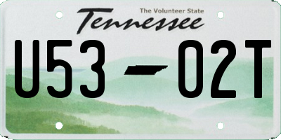 TN license plate U5302T