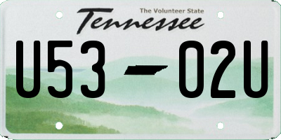 TN license plate U5302U