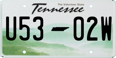 TN license plate U5302W