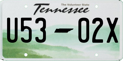 TN license plate U5302X
