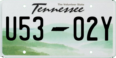 TN license plate U5302Y