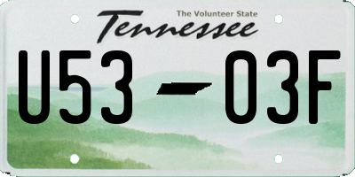 TN license plate U5303F