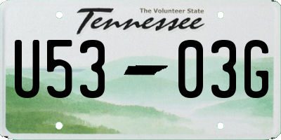 TN license plate U5303G