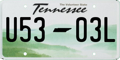 TN license plate U5303L