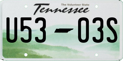 TN license plate U5303S