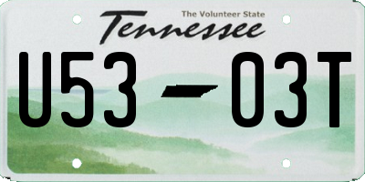 TN license plate U5303T