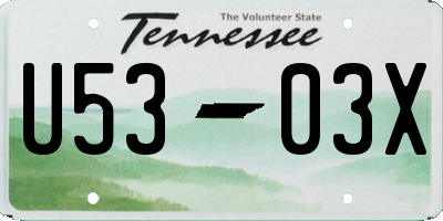 TN license plate U5303X