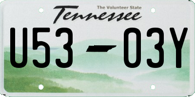 TN license plate U5303Y