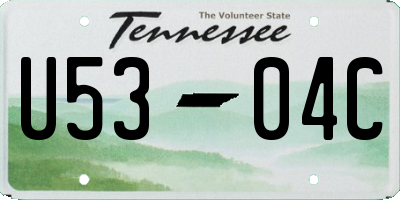 TN license plate U5304C