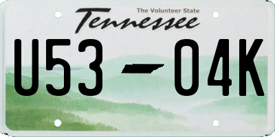 TN license plate U5304K