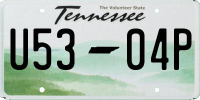 TN license plate U5304P