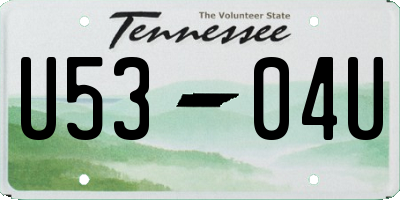 TN license plate U5304U