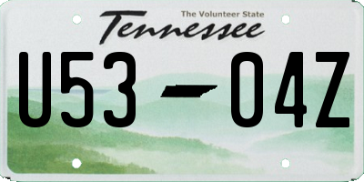 TN license plate U5304Z