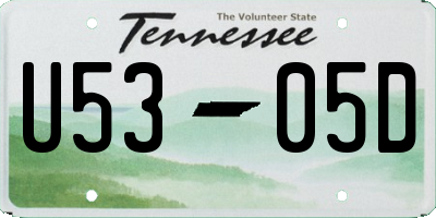 TN license plate U5305D