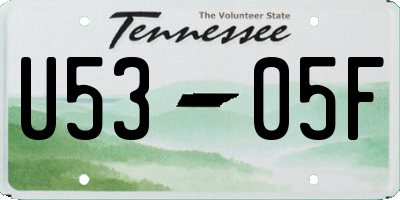 TN license plate U5305F