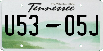 TN license plate U5305J