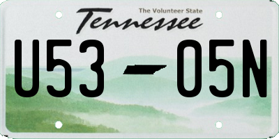 TN license plate U5305N