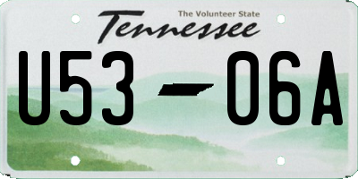 TN license plate U5306A