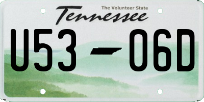 TN license plate U5306D