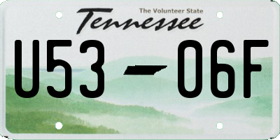 TN license plate U5306F