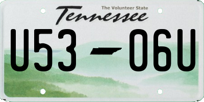 TN license plate U5306U