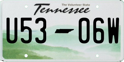 TN license plate U5306W