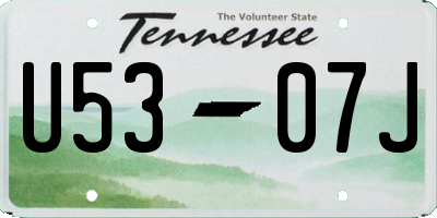 TN license plate U5307J