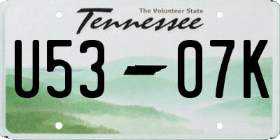 TN license plate U5307K