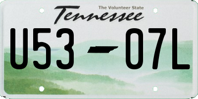 TN license plate U5307L