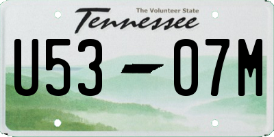 TN license plate U5307M