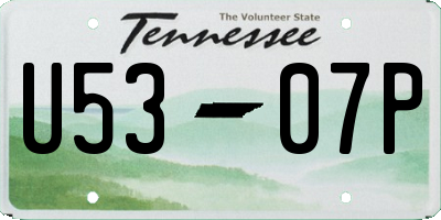 TN license plate U5307P