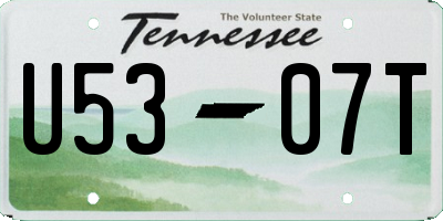 TN license plate U5307T