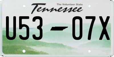 TN license plate U5307X