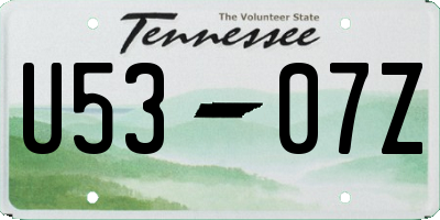 TN license plate U5307Z