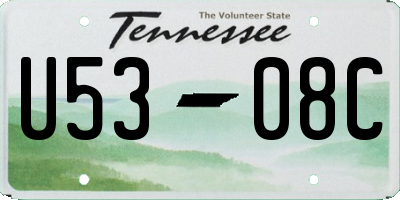 TN license plate U5308C