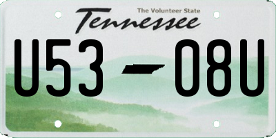 TN license plate U5308U