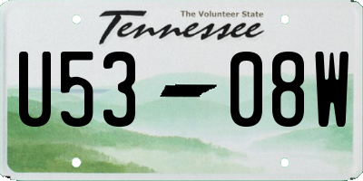 TN license plate U5308W