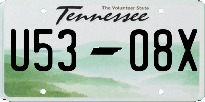TN license plate U5308X
