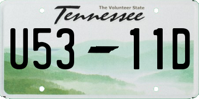 TN license plate U5311D