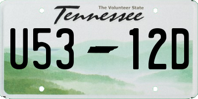 TN license plate U5312D