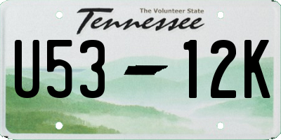 TN license plate U5312K