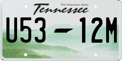 TN license plate U5312M