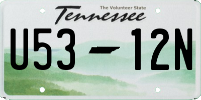 TN license plate U5312N