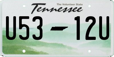 TN license plate U5312U